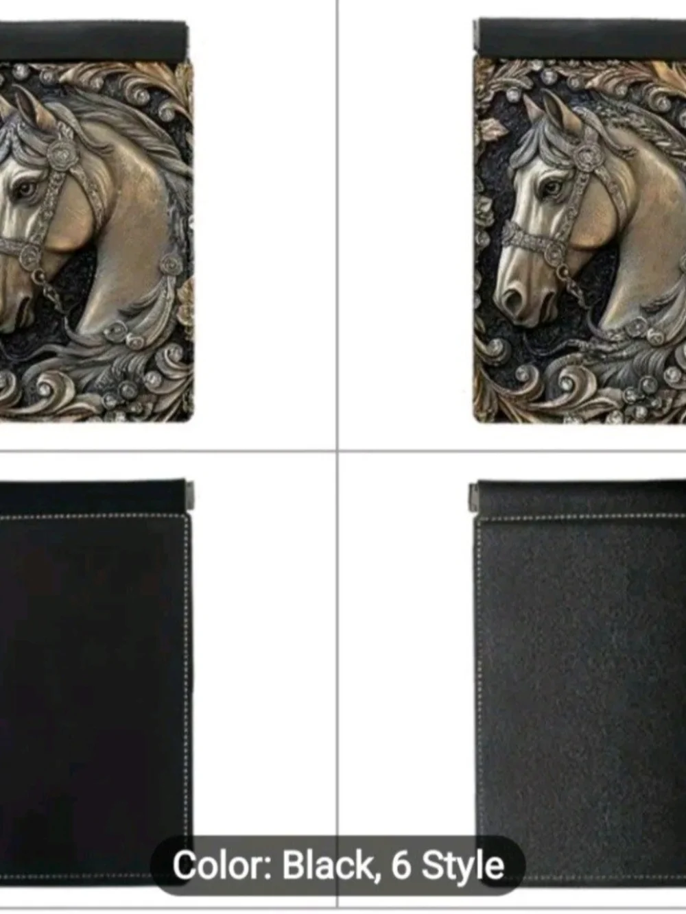 Elequent Equestrian Embossed Relief Horse Head Pocket Pouch For Phone/Cards Etc.